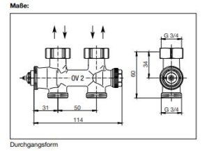 Anschlussarmatur Multiblock T Durchgang Zweirohr, G ¾ Eurokonus GHS-Berlin.shop 6