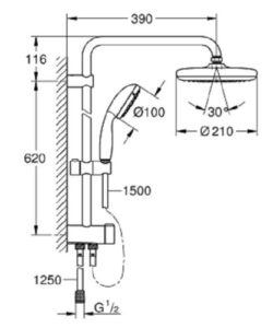 GROHE TEMPESTA FLEX DUSCHSYSTEM 210 GHS-Berlin.shop 4