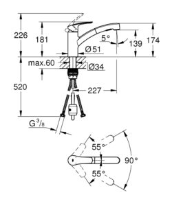 Grohe EUROSMART EINHAND-SPÜLTISCHBATTERIE, Küchenarmatur GHS-Berlin.shop 8