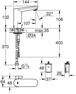 GROHE Eurosmart CE – Waschtischarmatur für Infrarot-Elektronik GHS-Berlin.shop 8