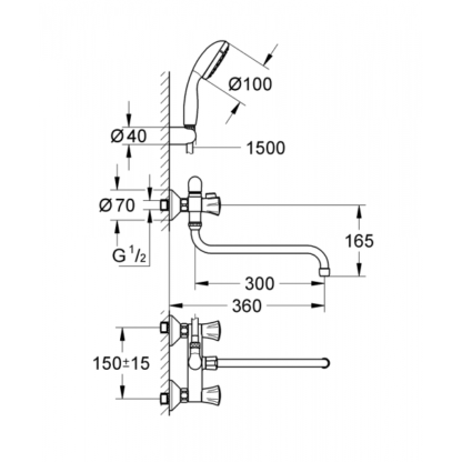 Grohe Costa Wannenarmatur für Wanne und Dusche GHS-Berlin.shop 3