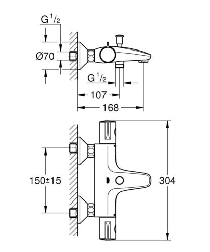 Grohe GROHTHERM 800 Thermostat Wannenbatterie GHS-Berlin.shop 3