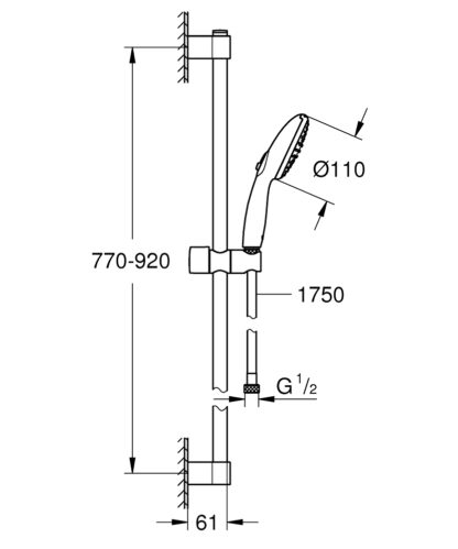 GROHE Tempesta 110 Brausestangenset 2 Strahlarten (Rain, Jet) GHS-Berlin.shop 5